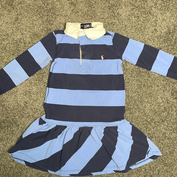 Ralph Lauren Striped Polo Style Long Sleeved Dress 3T - Picture 2 of 6